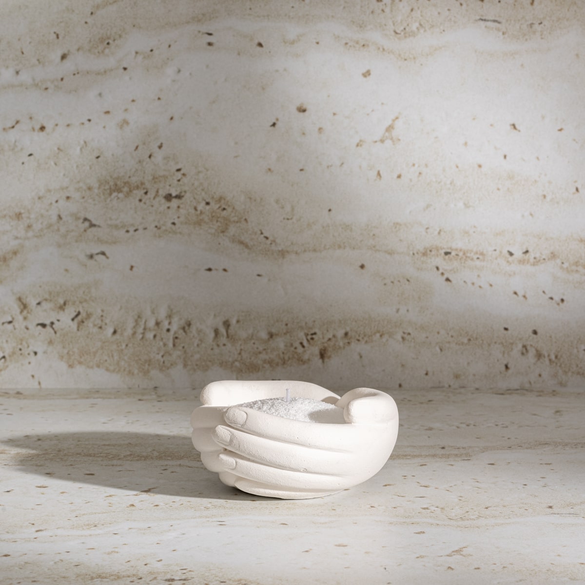 White Hand Warmer with Wax Pearls