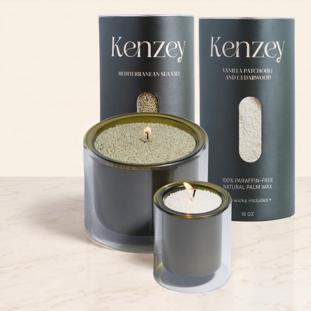 Glass Duo Pearled Candle