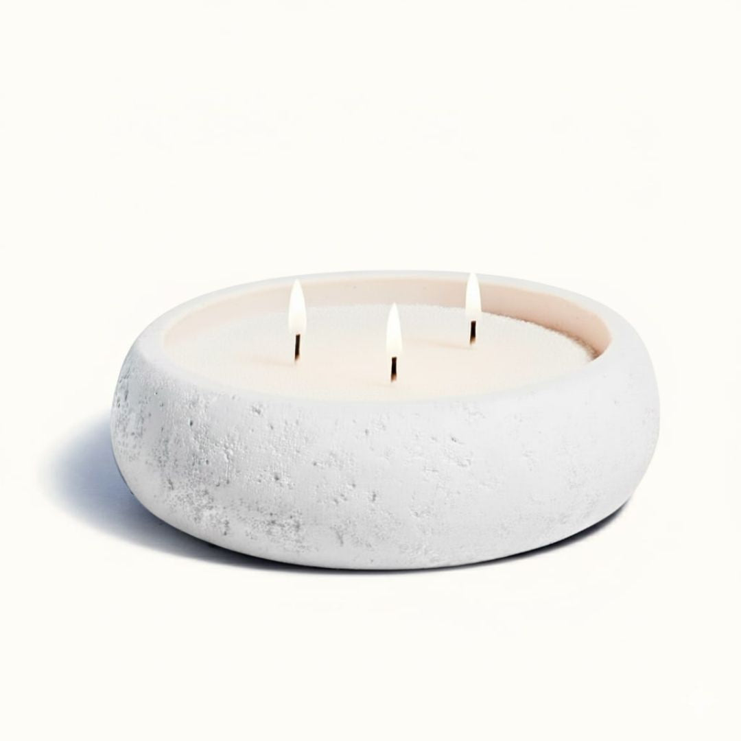 White Earthy Vessel with Wax Pearls