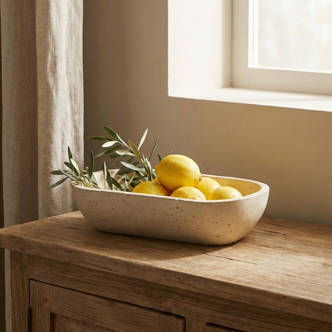 Stone Oval Earthy Vessel