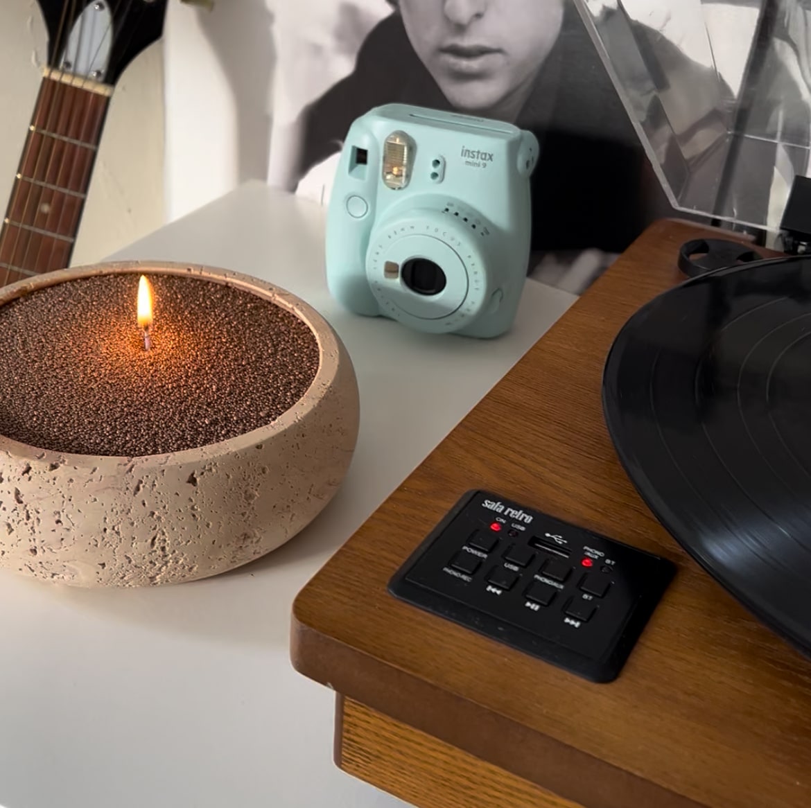 Stone Earthy Vessel with Wax Pearls