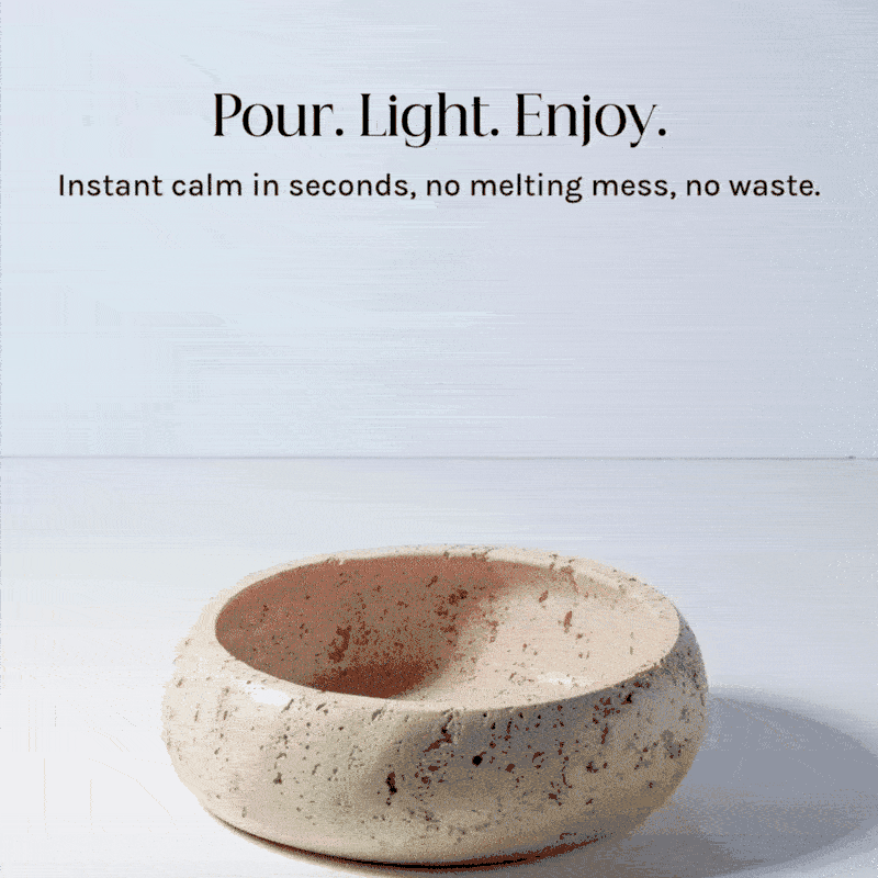 Stone Earthy Vessel with Wax Pearls