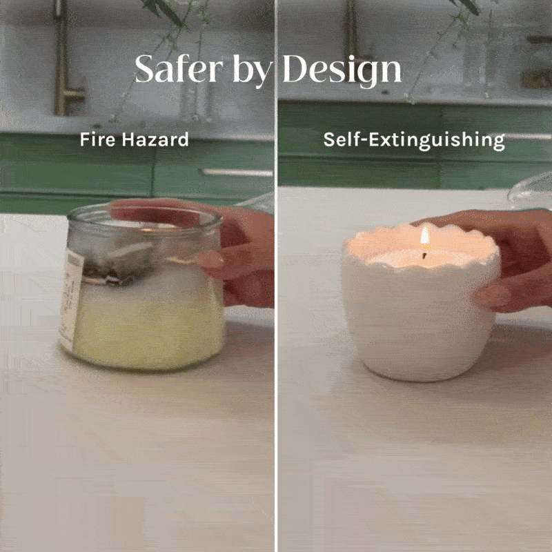 Stone Earthy Vessel with Wax Pearls