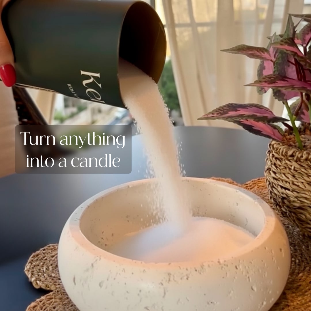 Stone Earthy Vessel with Wax Pearls