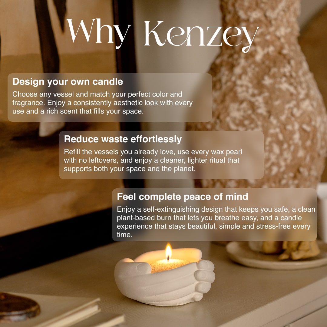 Stone Earthy Vessel with Wax Pearls