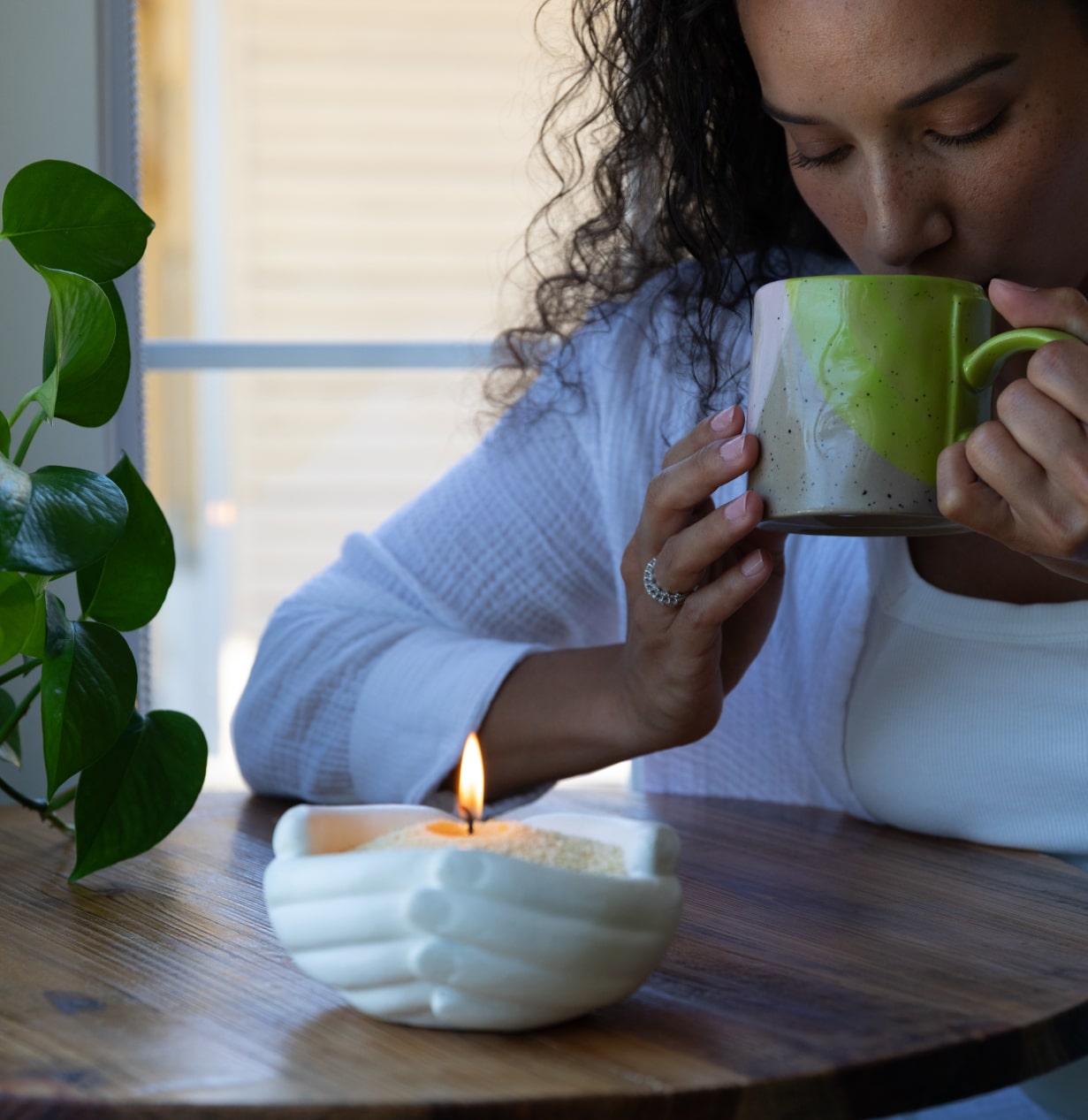White Hand Warmer Vessel