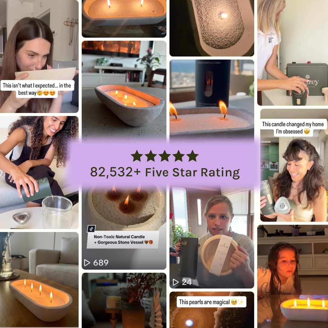 Stone Oval Earthy Vessel with Wax Pearls