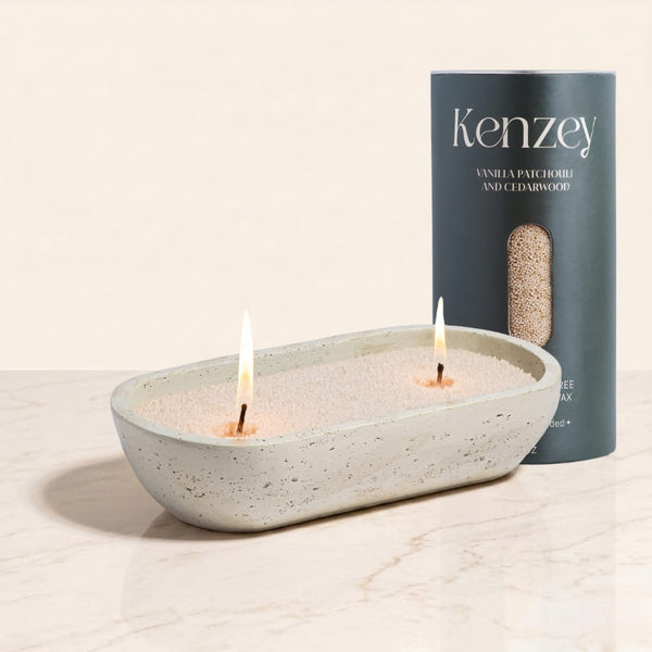 Earthy Oval Pearled Candle