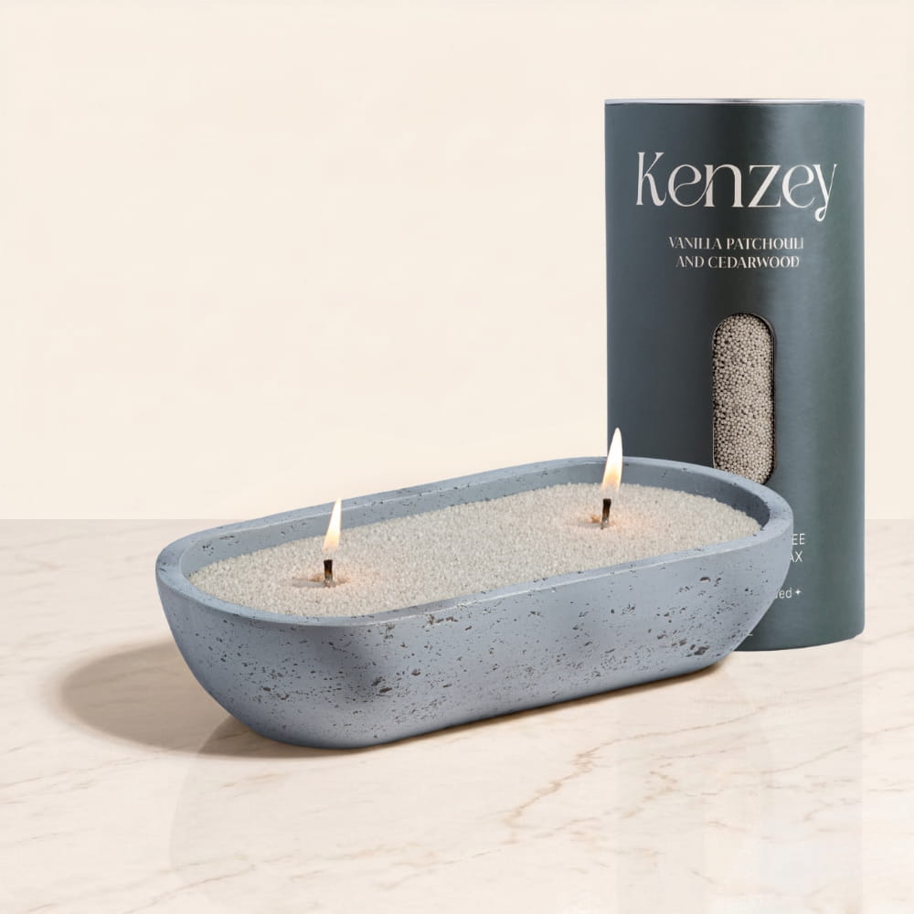 Earthy Oval Pearled Candle