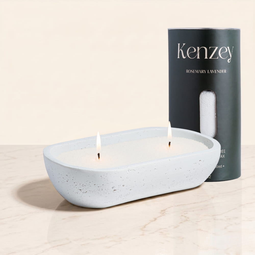 Earthy Oval Pearled Candle