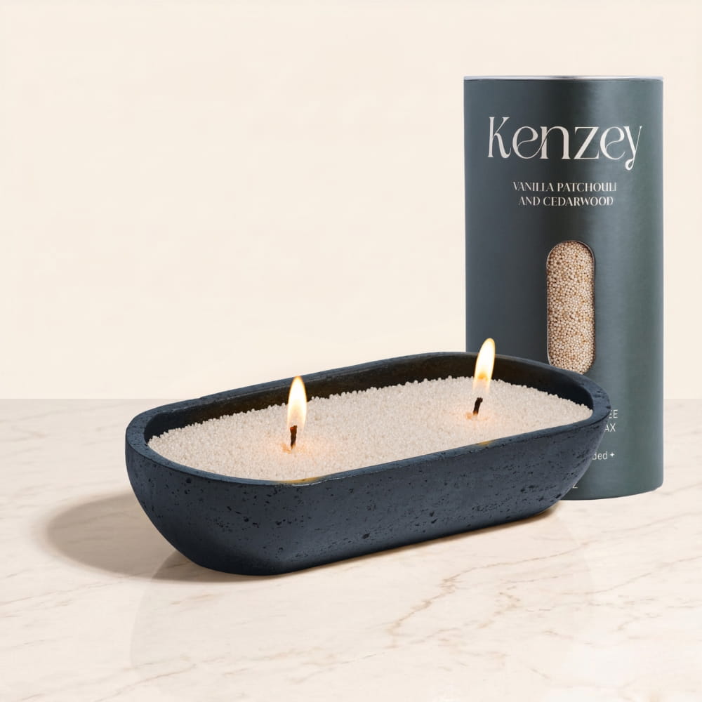 Earthy Oval Pearled Candle
