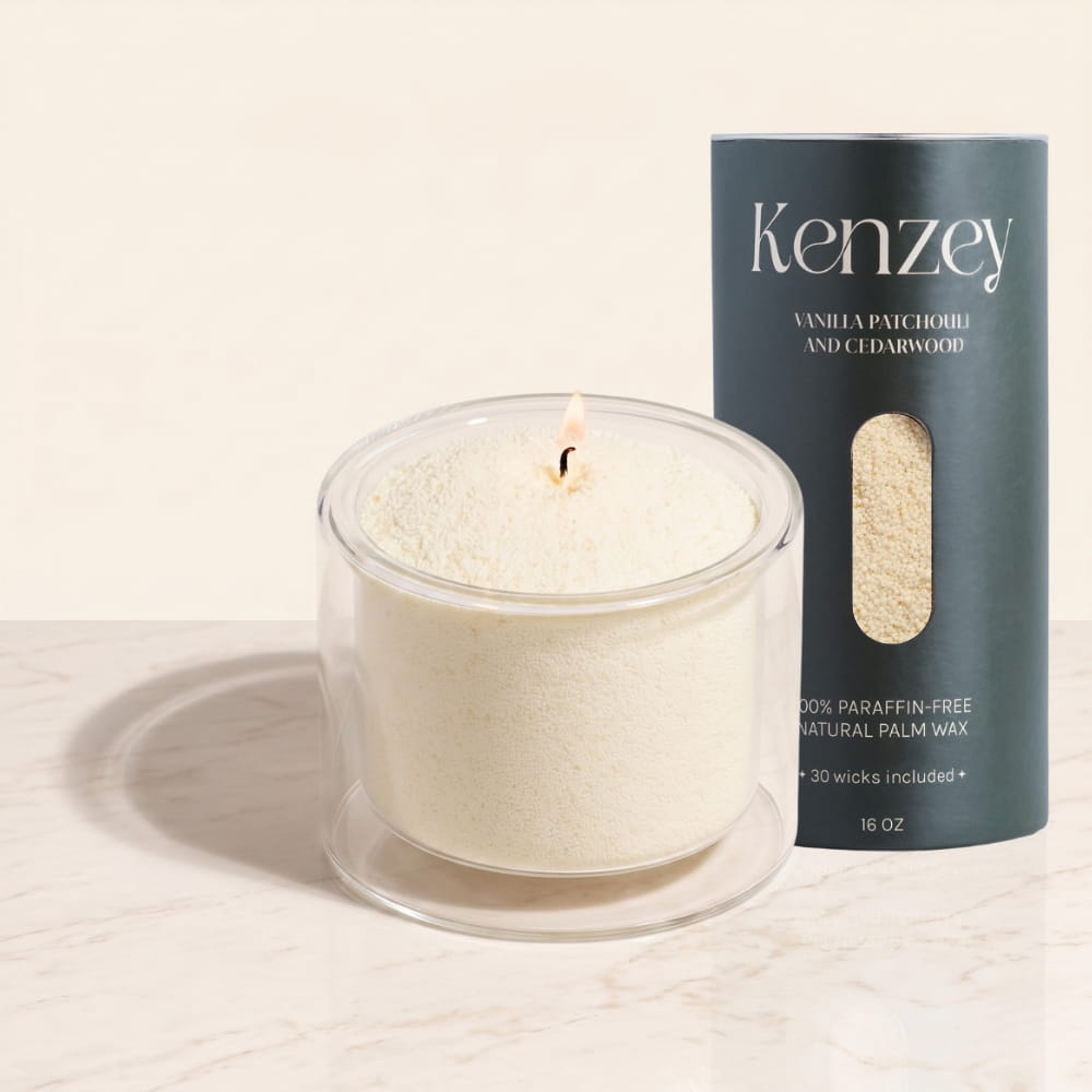 Glass Pearled Candle — Medium