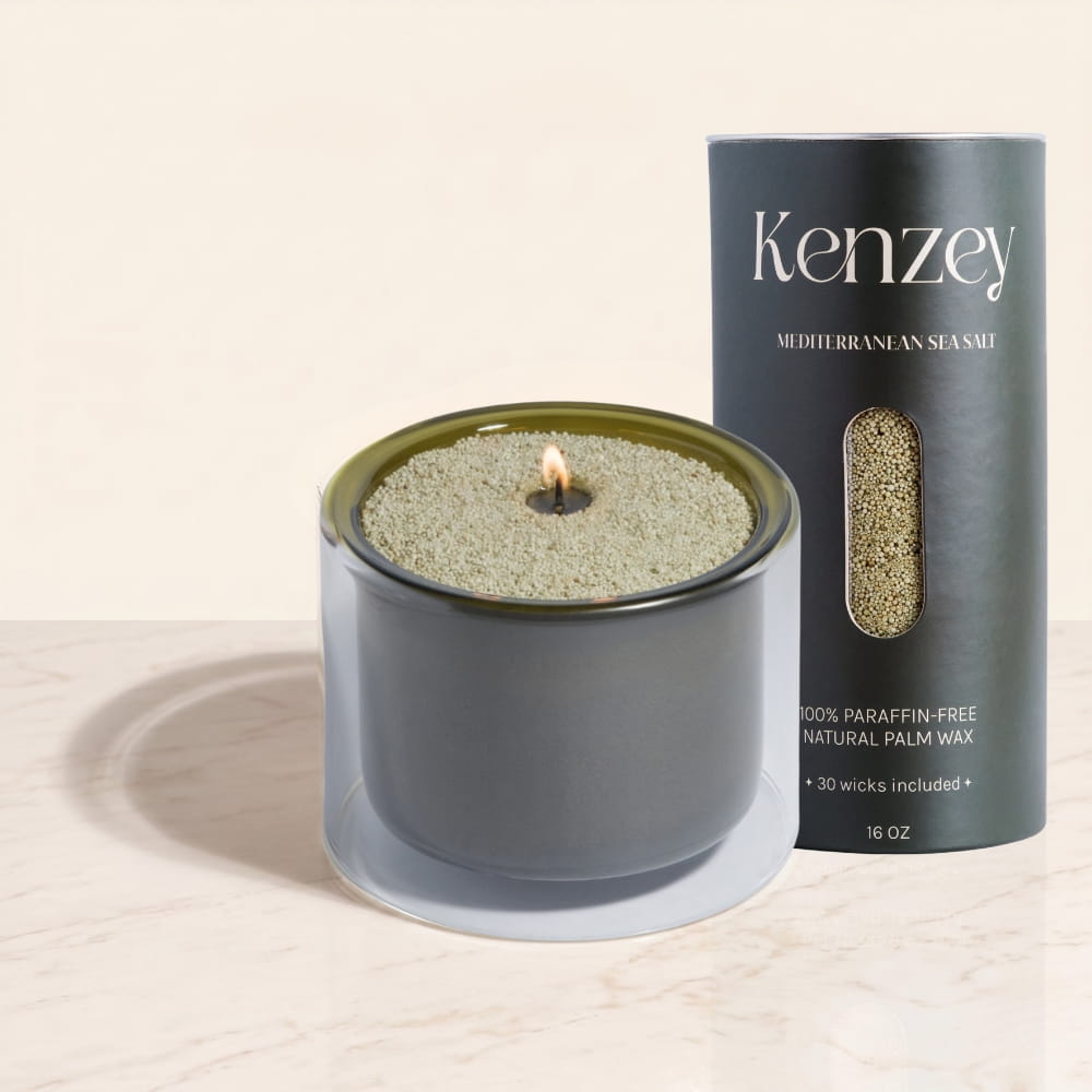 Glass Pearled Candle — Medium