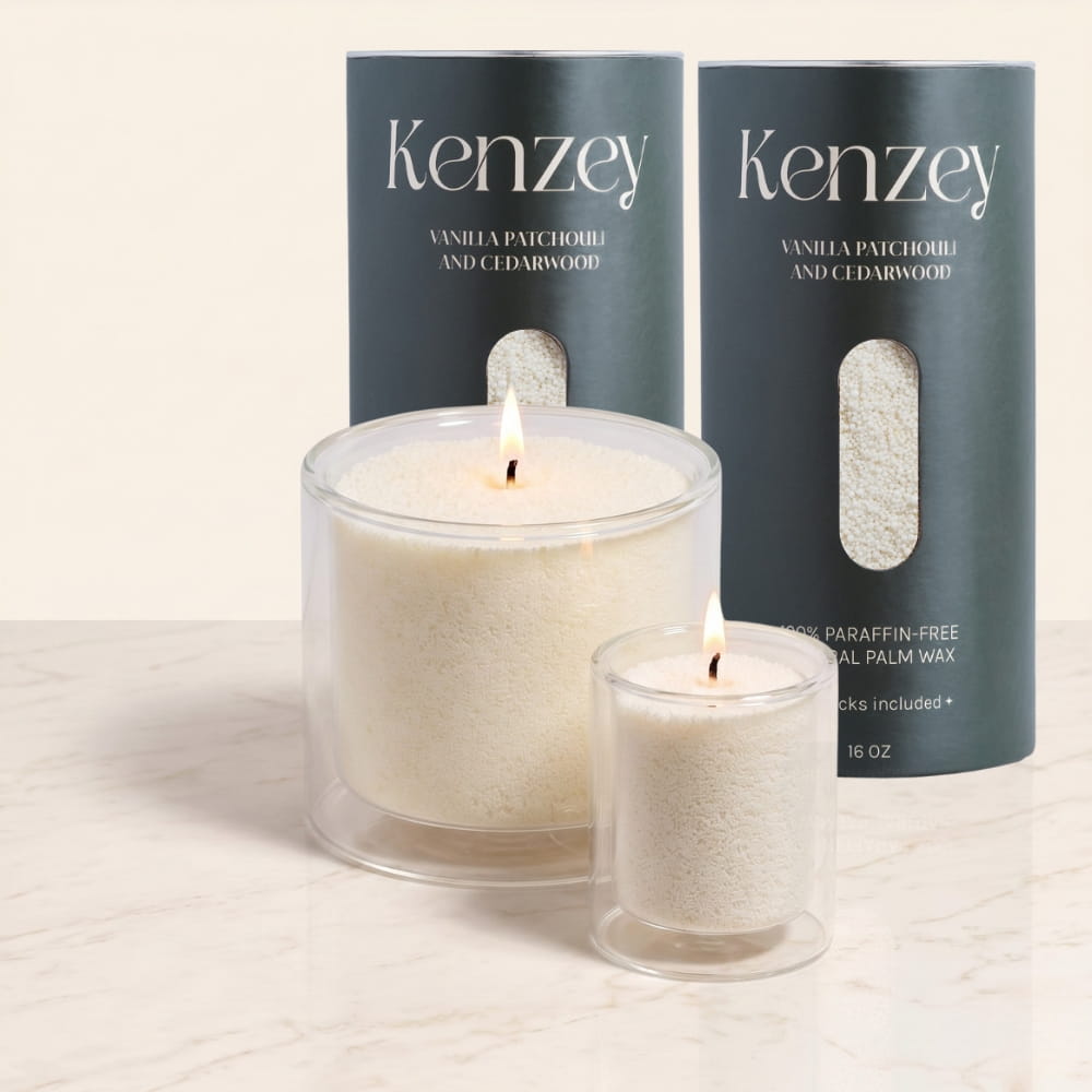 Glass Duo Pearled Candle