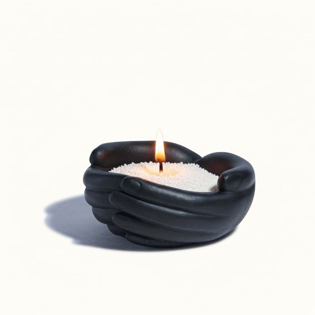 Black Hand Warmer with Wax Pearls