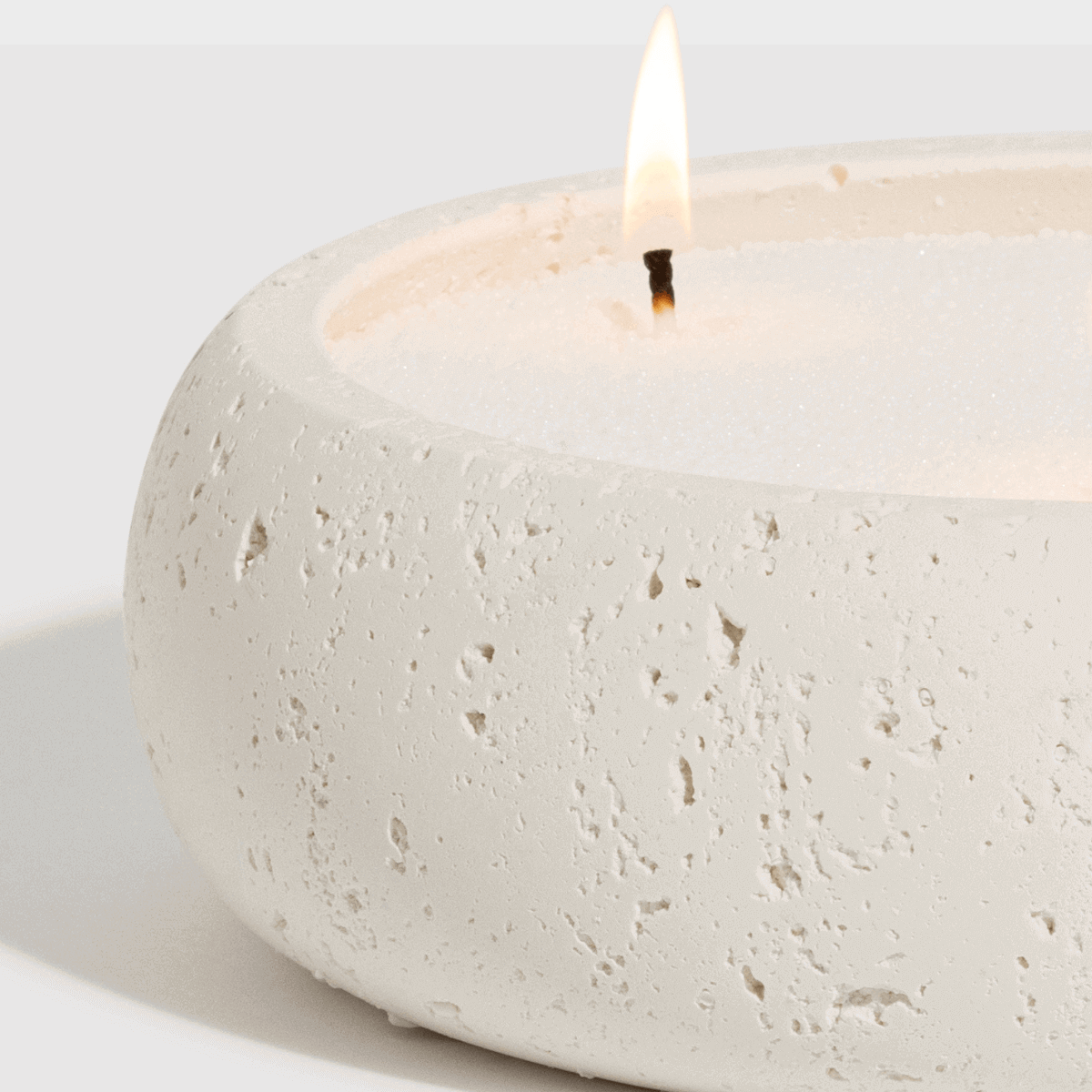 White Earthy Vessel with Wax Pearls