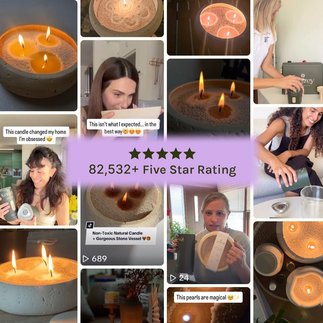 Stone Earthy Vessel with Wax Pearls