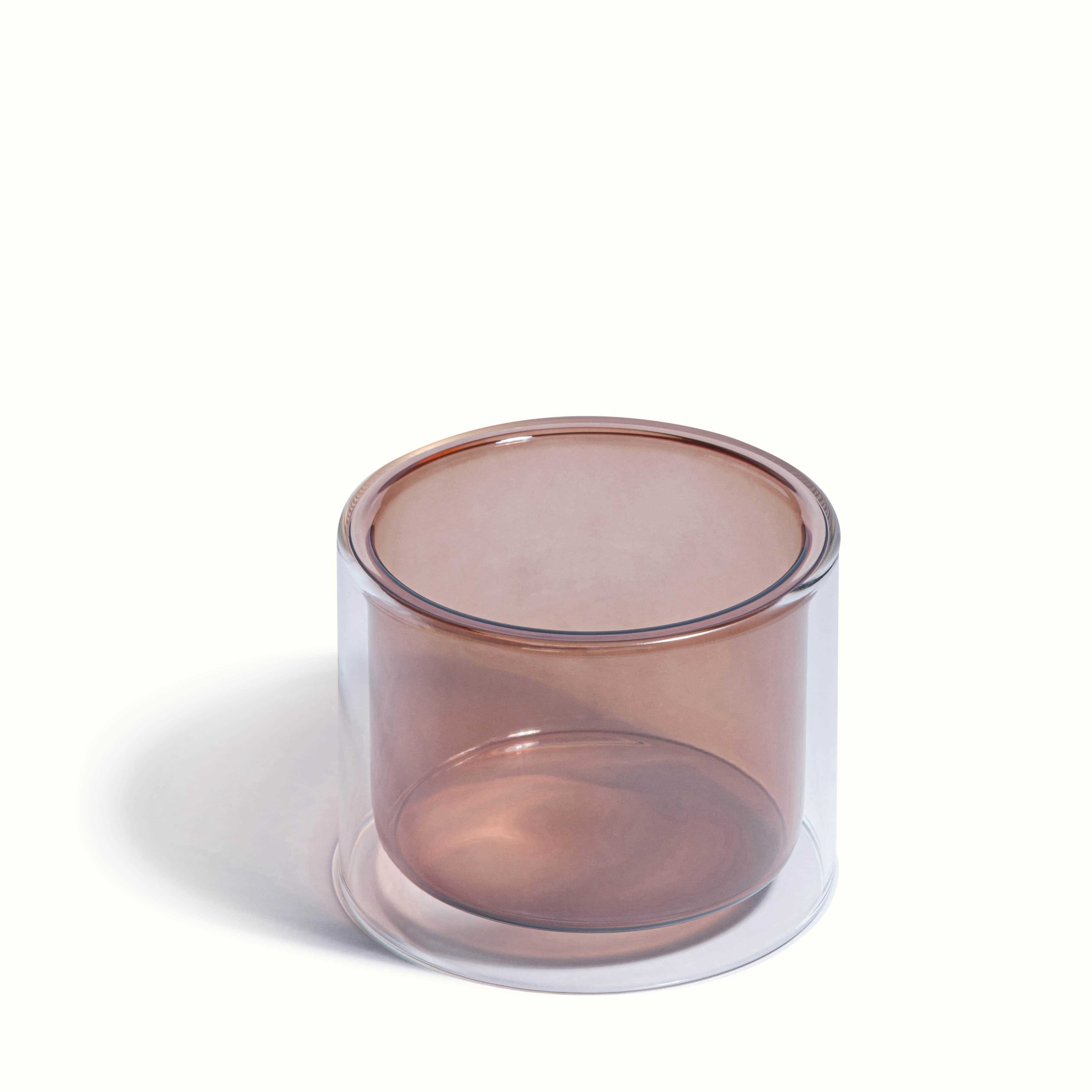 Brown Double Glass Vessel - M