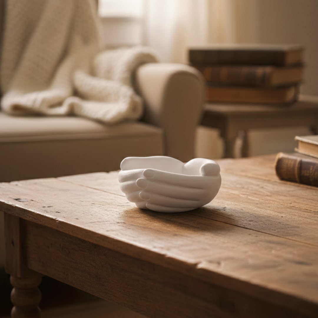 White Hand Warmer Vessel