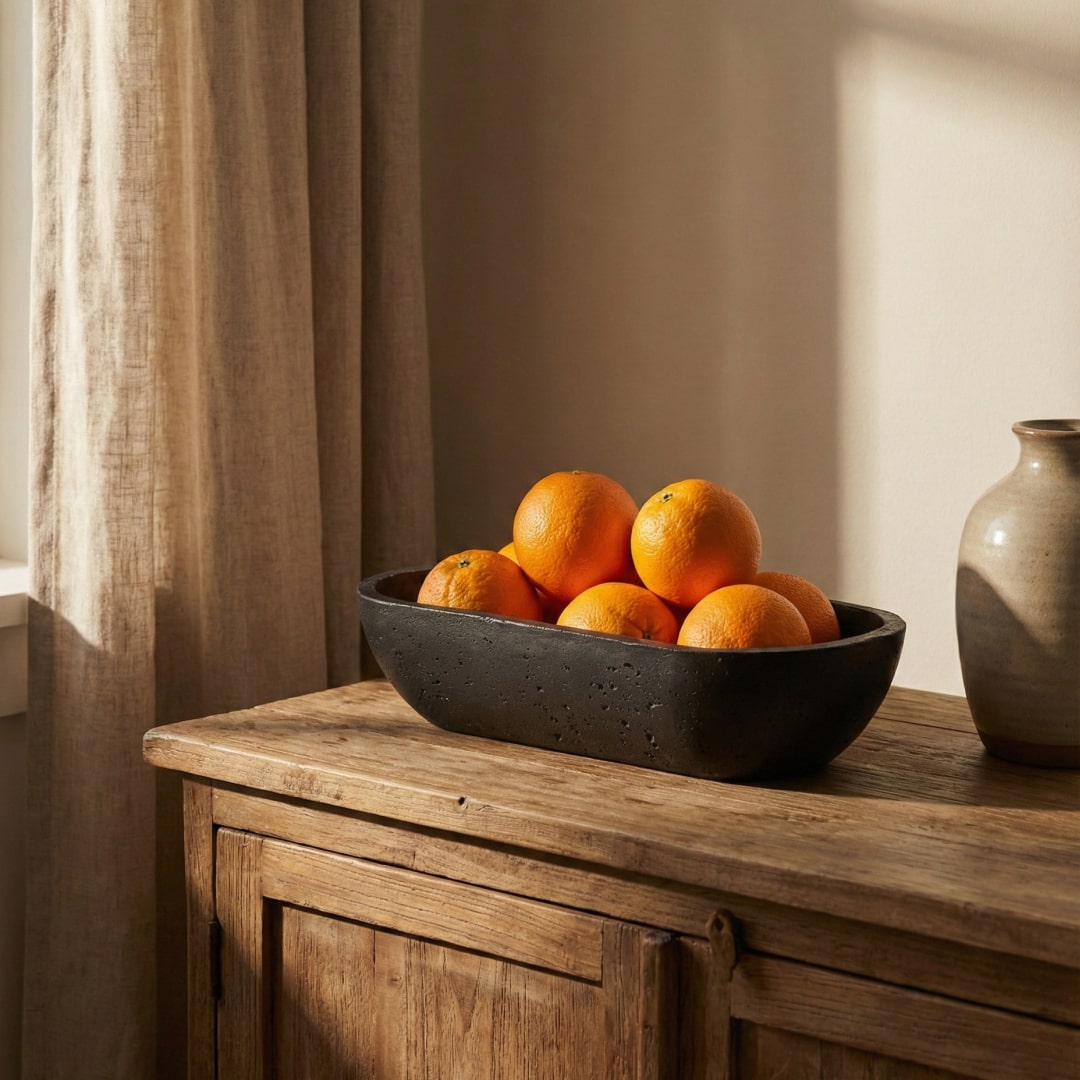 Black Oval Earthy Vessel