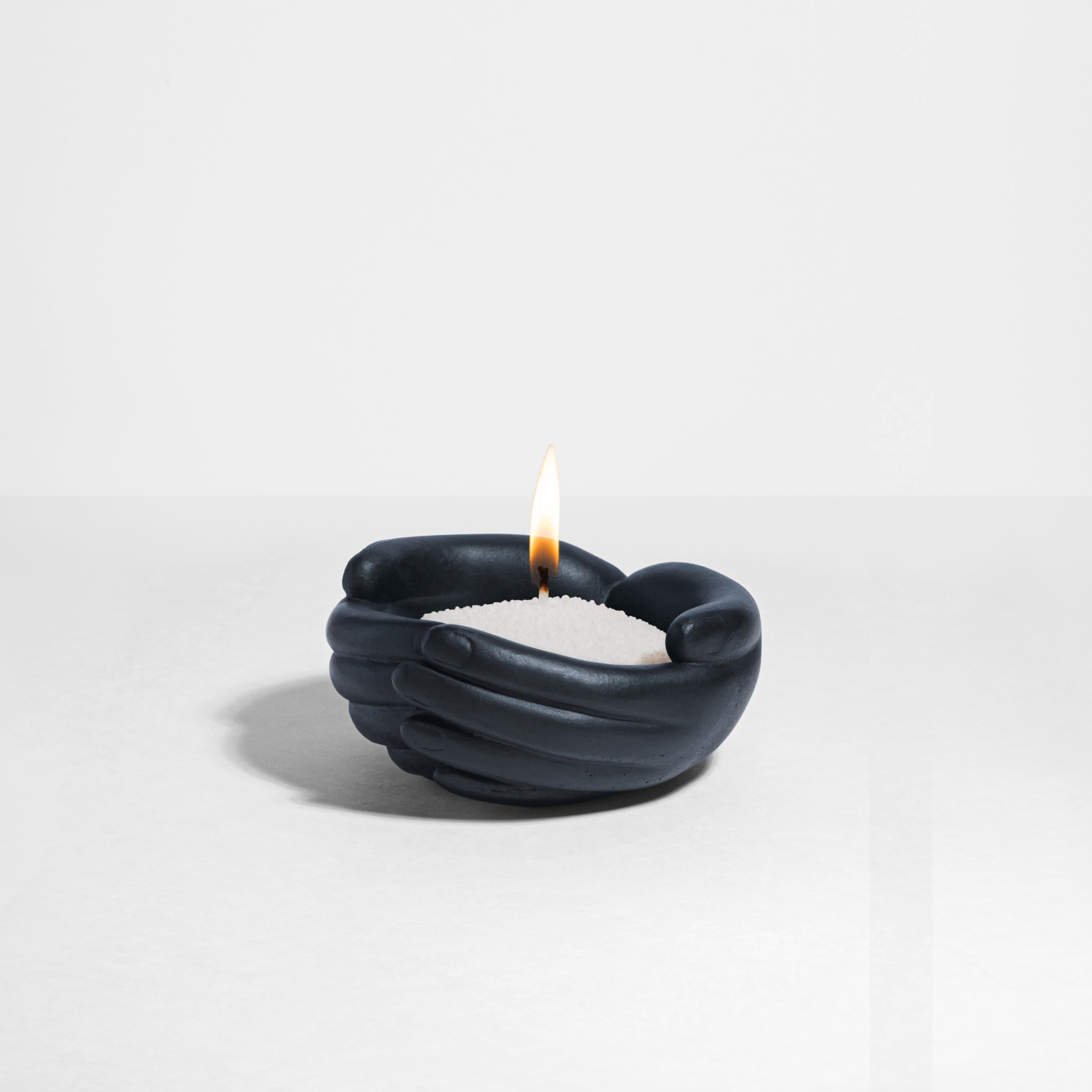 Romantic Black Hands Vessel with Wax Pearls