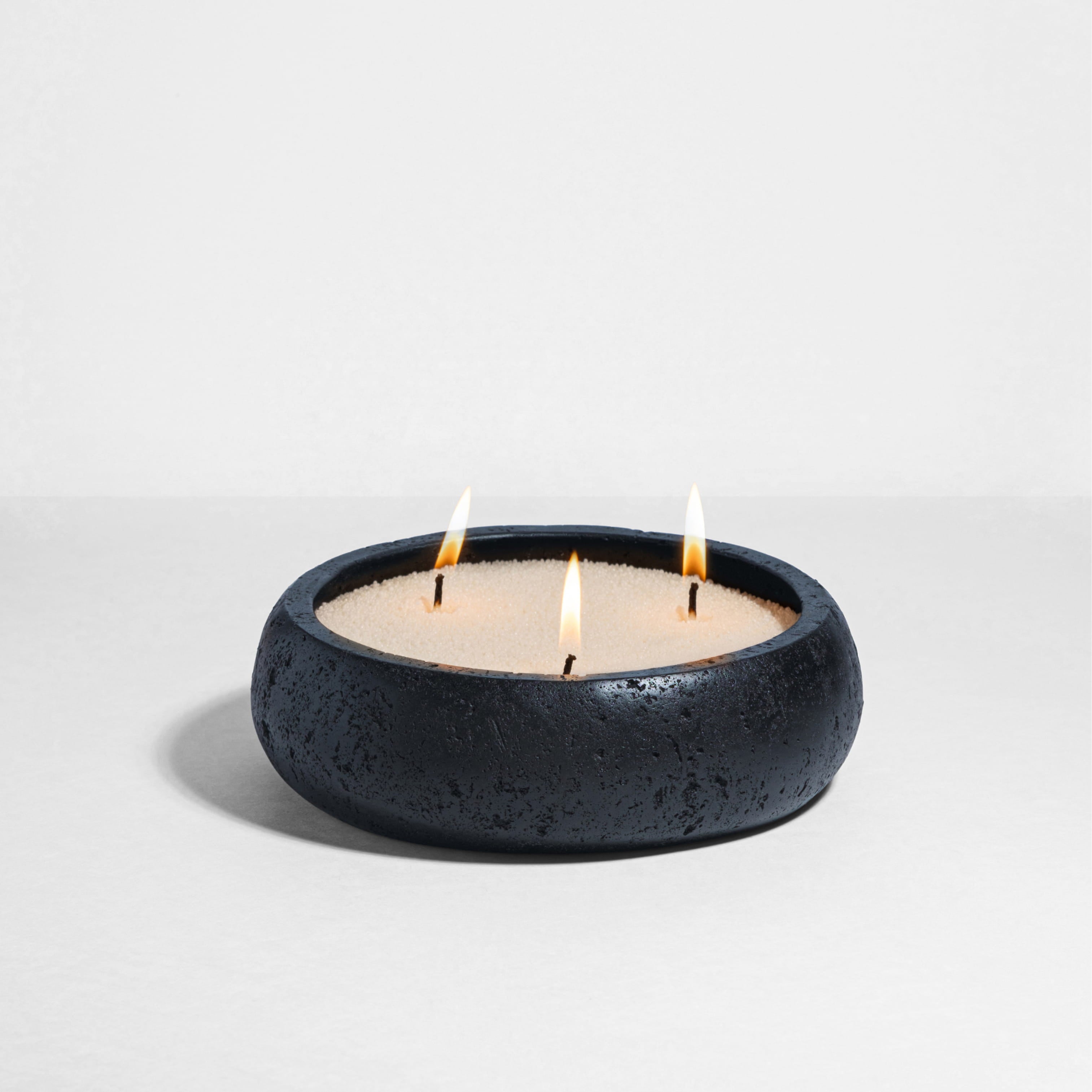 Black Earthy Vessel with Wax Pearls