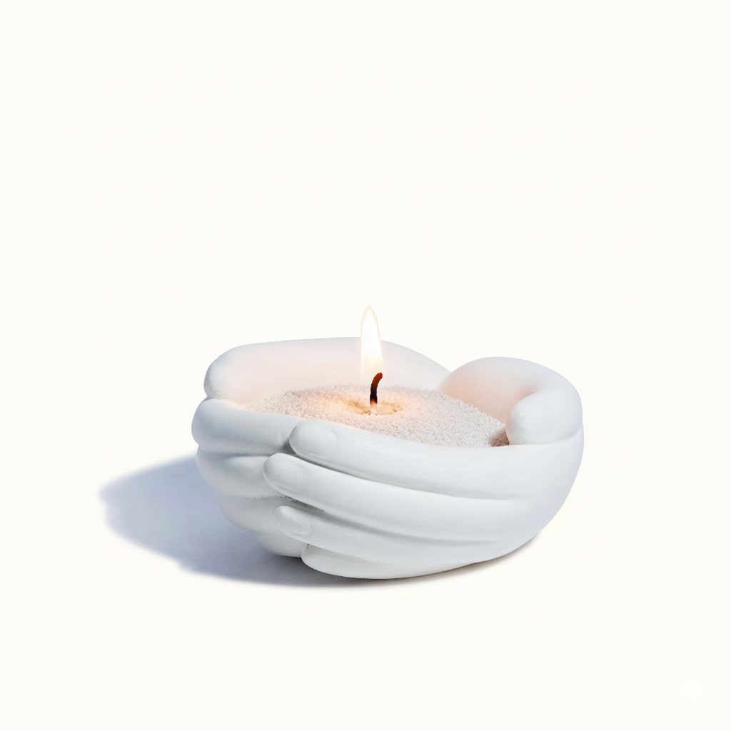 White Hand Warmer with Wax Pearls